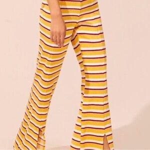 SOLID & STRIPED Yellow, Red, and White Striped Pants Size S